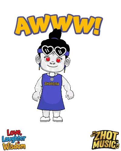 Cartoon Girl with Awww