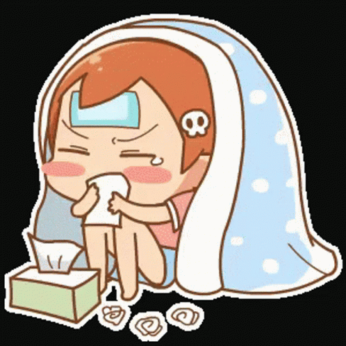 Cartoon Girl With Bandage and Skull