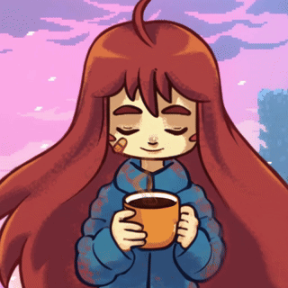 Cartoon Girl With Bandage Holding Coffee