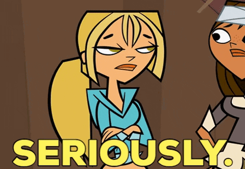 Cartoon Girl With Bandage Next To Girl Saying Seriously GIF