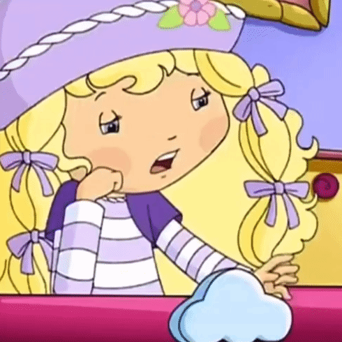 Cartoon Girl With Blonde Hair And Purple Hat GIF