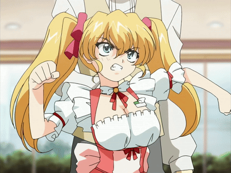 Cartoon Girl With Blonde Hair And Red Bow GIF
