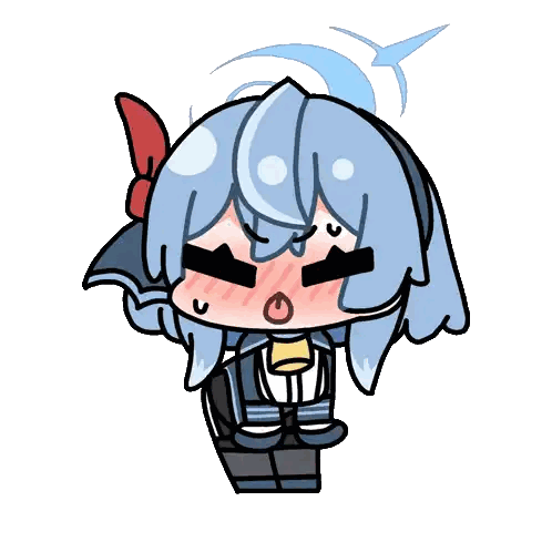 Cartoon Girl with Blue Hair and Bell