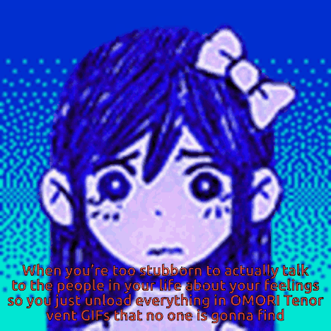 Cartoon Girl with Blue Hair and Bow