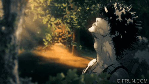 Cartoon Girl With Blue Hair And Bow GIF