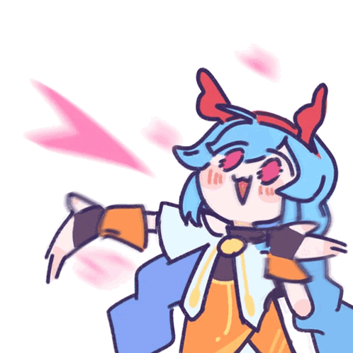 Cartoon Girl With Blue Hair