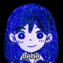 Cartoon Girl with Blue Hair Saying Nene