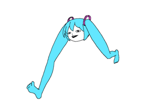 Cartoon Girl With Blue Hair