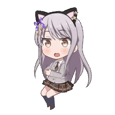 Cartoon Girl with Cat Ears and Bow