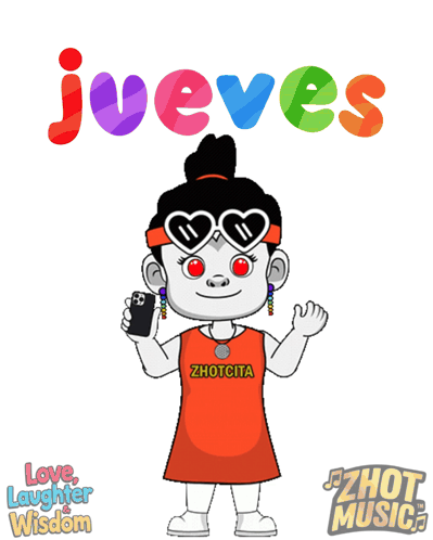 Cartoon Girl with Cell Phone Jueves