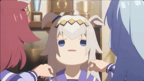Cartoon Girl with Crown Held by Two Girls
