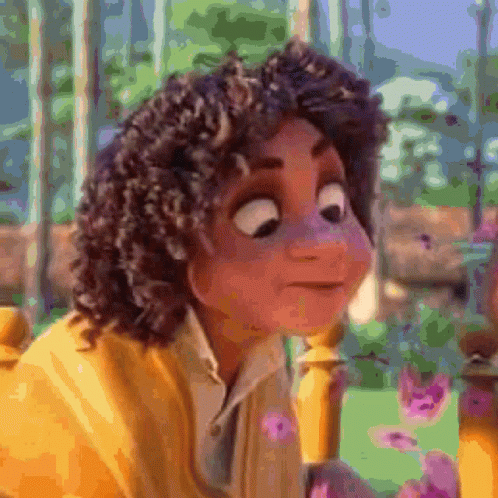 Cartoon Girl With Curly Hair And Yellow Jacket GIF