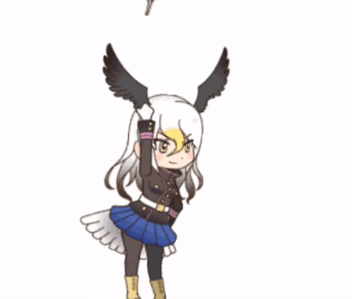 Cartoon Girl With Eagle Wings GIF
