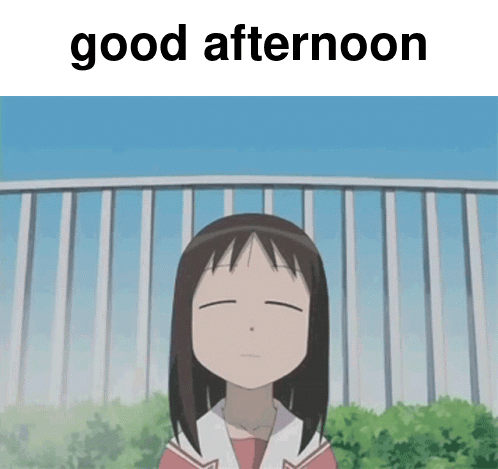 Cartoon Girl With Eyes Closed Good Afternoon GIF
