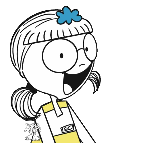 Cartoon Girl With Flower Saying You Got This