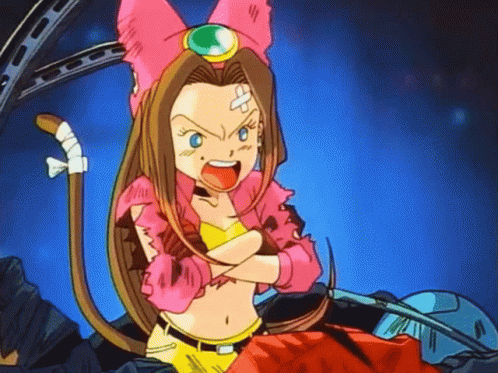 Cartoon Girl With Forehead Bandage GIF