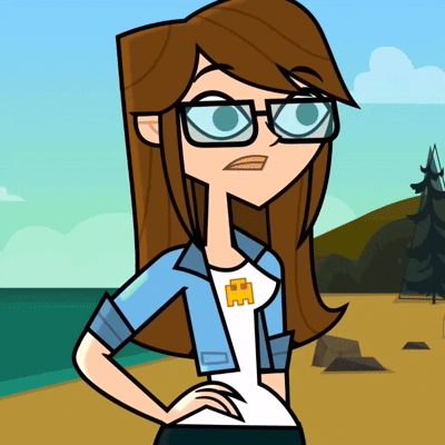 Cartoon Girl With Glasses And Puzzle Shirt GIF