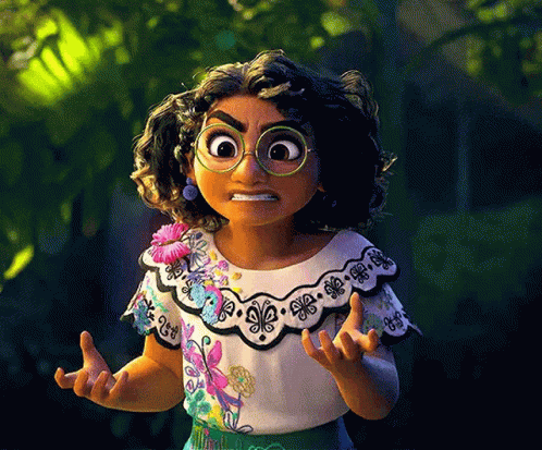 Cartoon Girl With Glasses Floral Shirt Funny Face GIF