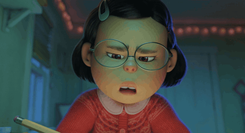 Cartoon Girl With Glasses Holding Notebook and Pencil