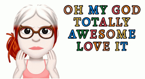Cartoon Girl With Glasses Oh My God Totally Awesome Love It