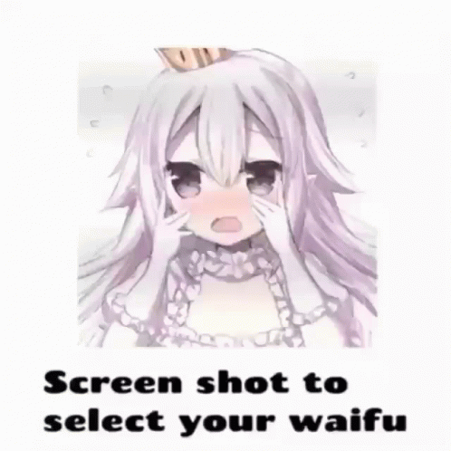 Cartoon Girl With Glasses Saying Screen Shot to Select Your Waifu