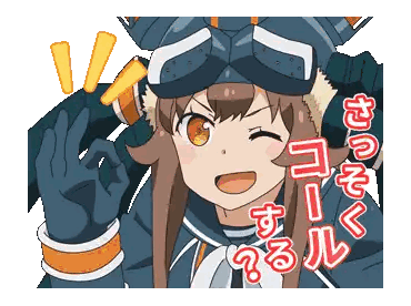 Cartoon Girl with Goggles Giving Ok Sign