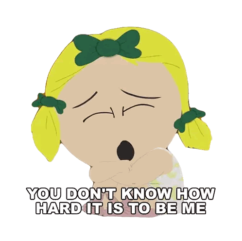 Cartoon Girl With Green Bow Says You Don't Know How Hard It Is to Be Me