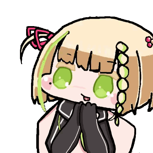 Cartoon Girl With Green Eyes and Letter E on Head