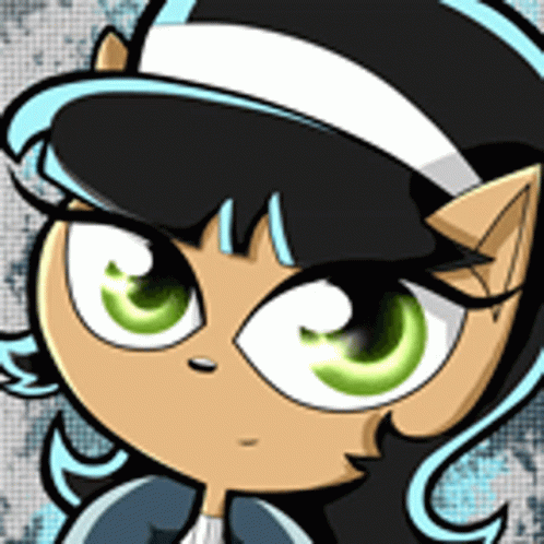 Cartoon Girl with Green Eyes