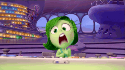 Cartoon Girl with Green Hair Open Mouth