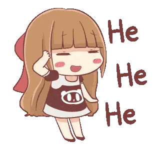 Cartoon Girl With He He He