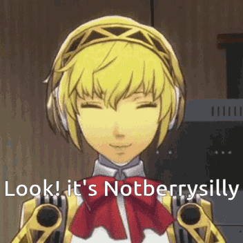 Cartoon Girl with Headphones and Red Bow Saying Look Its Not Berry Silly