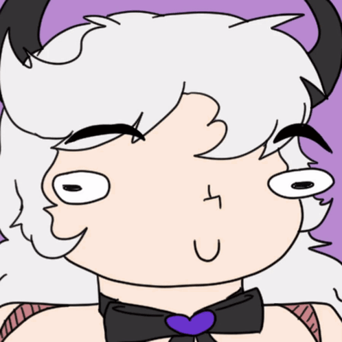 Cartoon Girl With Horns and Bow Tie Making Funny Face