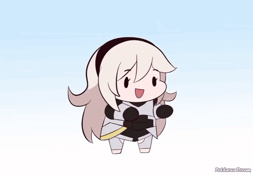 Cartoon Girl With Long Blonde Hair and Yellow Belt