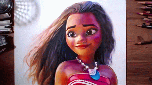 Cartoon Girl with Long Hair