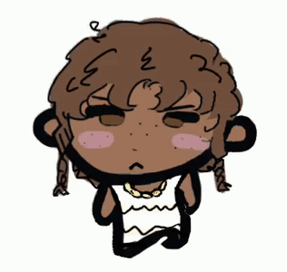 Cartoon Girl With Necklace And Braids GIF