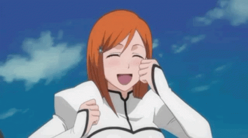Cartoon Girl With Orange Hair Laughing GIF
