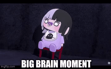 Cartoon Girl With Pacifier Big Brain Moment
