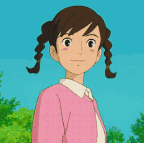 Cartoon Girl With Pigtails in Pink Jacket