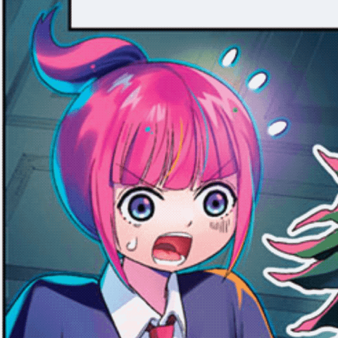 Cartoon Girl With Pink Hair And Purple Eyes GIF