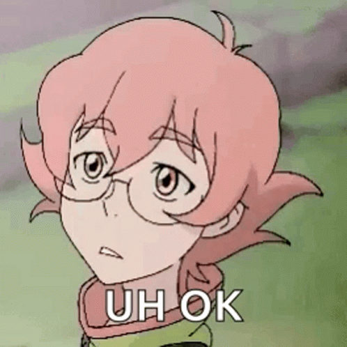 Cartoon Girl With Pink Hair Glasses Uh Ok