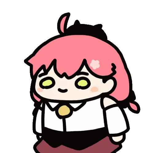 Cartoon Girl with Pink Hair
