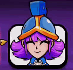 Cartoon Girl With Purple Hair and Helmet