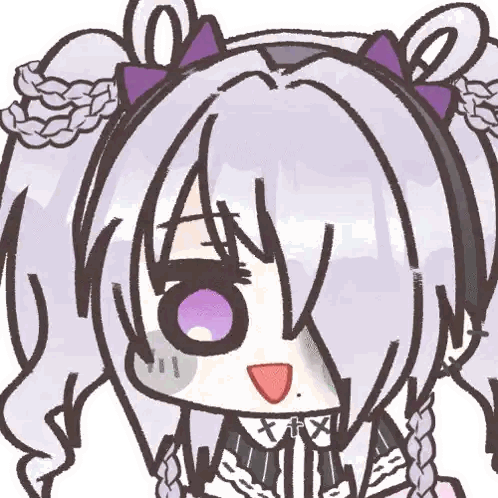Cartoon Girl with Purple Hair