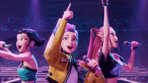 Cartoon Girl With Purple Hair Smiling Thumbs Up GIF