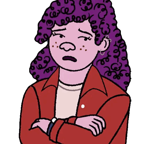 Cartoon Girl with Purple Hair