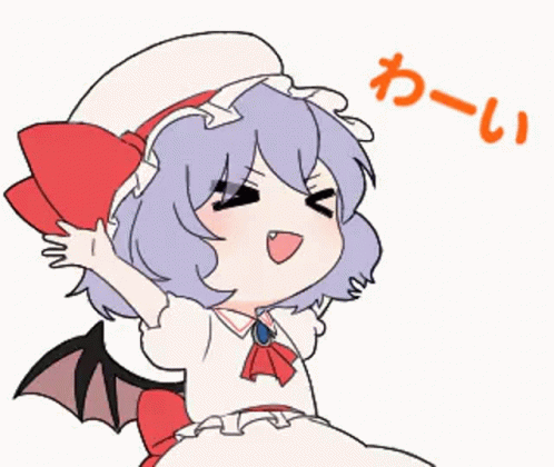 Cartoon Girl with Red Bow on Hat