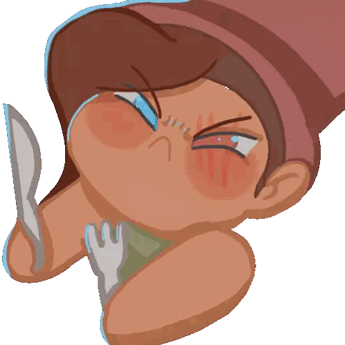 Cartoon Girl with Red Cheek Spot