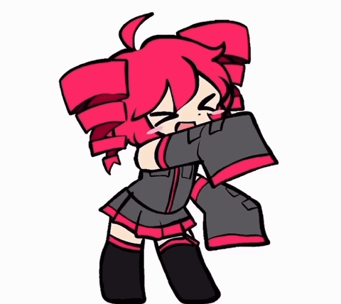 Cartoon Girl With Red Hair and Black Clothes