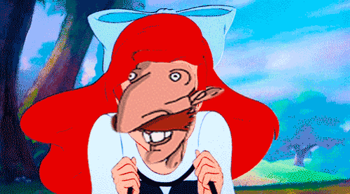 Cartoon Girl With Red Hair and Bow